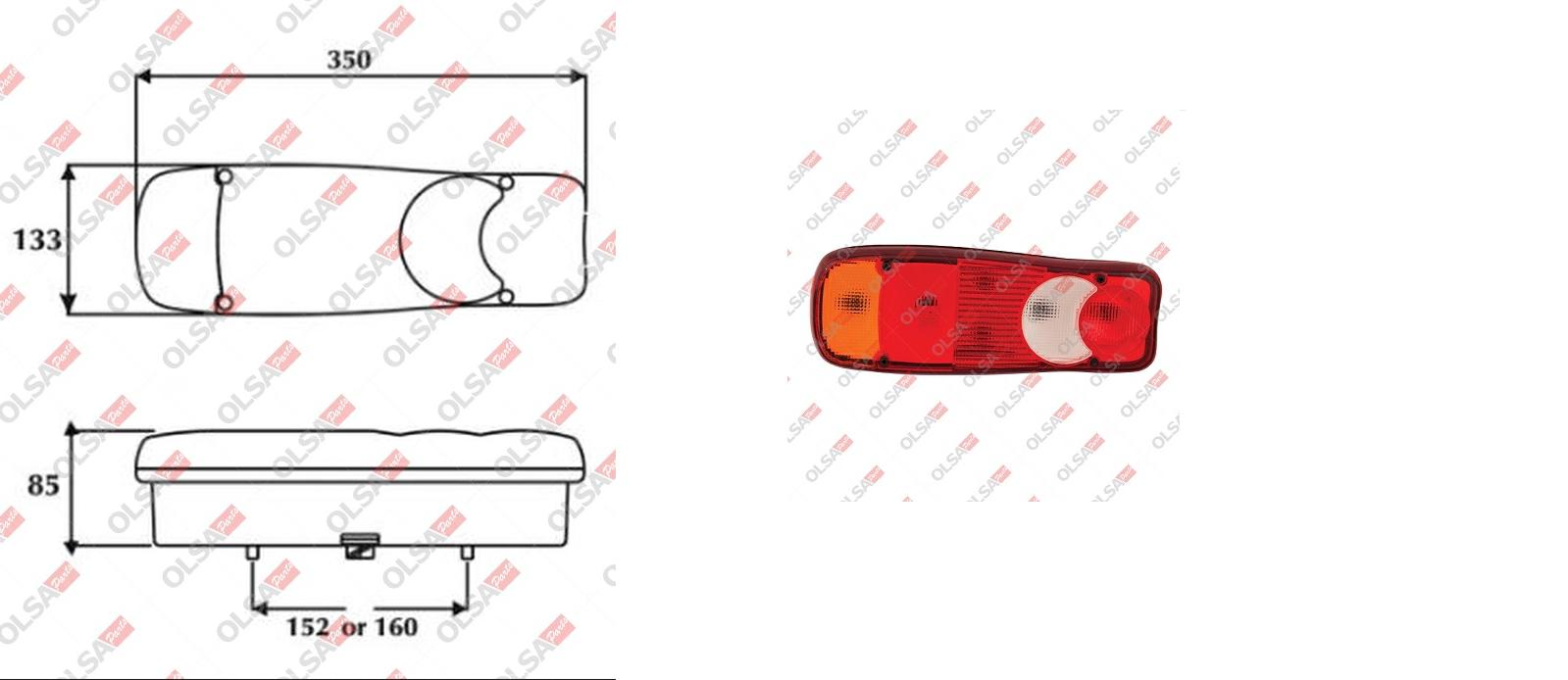 Articolo D84CS - FANALE P/SX C/LUCE TARGA REN MASCOTTE-NISS CABSTAR 01/05>