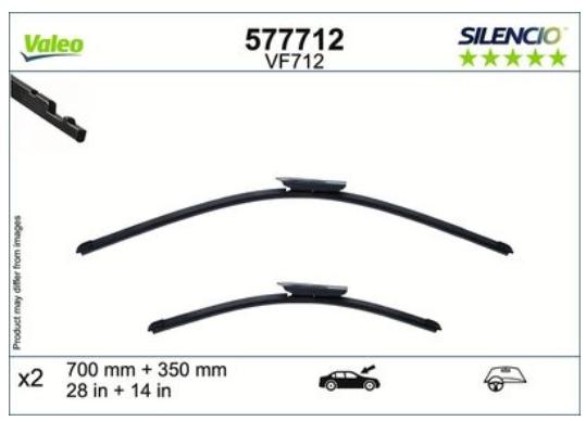 Articolo M21M4 - VF712 KIT SPAZZOLE TERGI SILENCIO FLAT BLADE (MM 700+350)